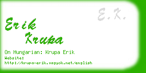 erik krupa business card